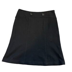 NWOT Etcetera Black Cotton Textured Knee Length A line Skirt 10